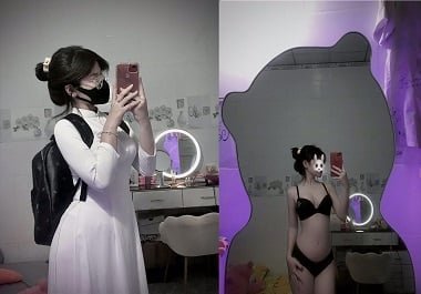 Sex Thu Hiền dâm dục trong bộ áo dài